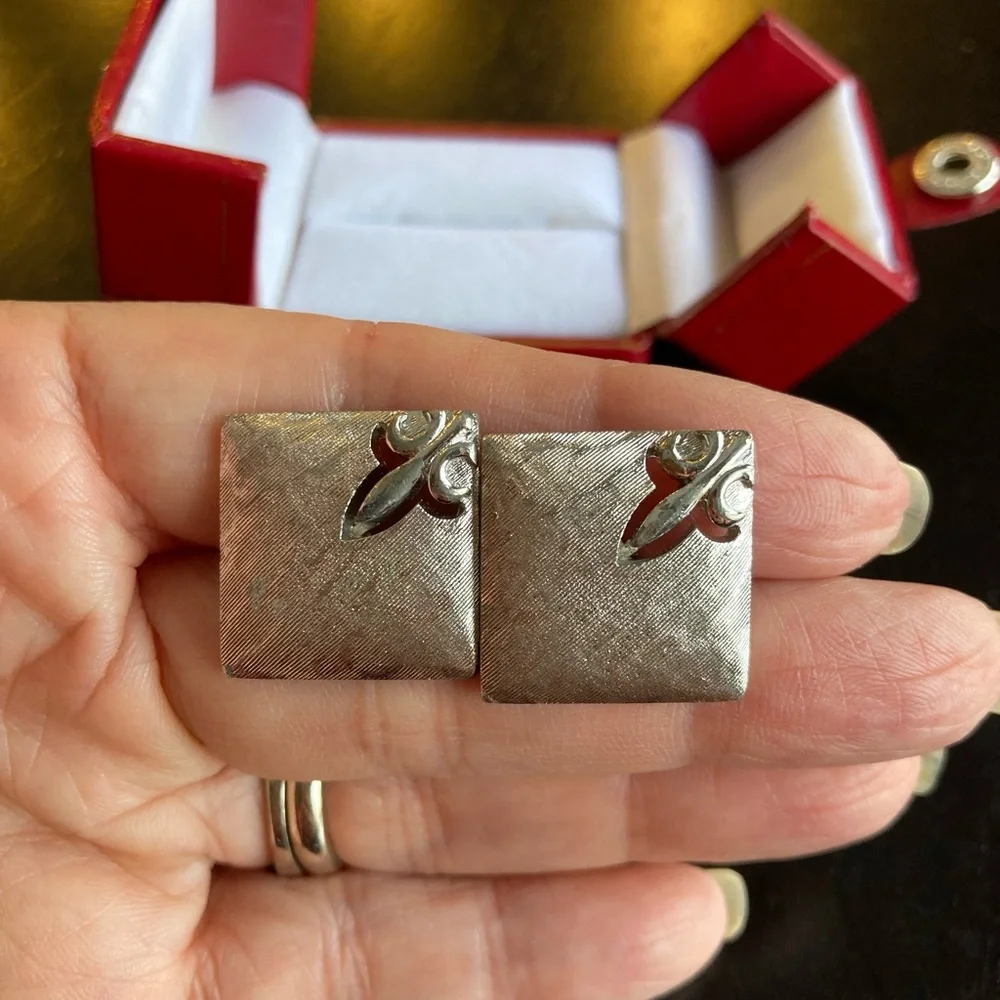 Vintage Swank Silver Tone Cufflinks in box